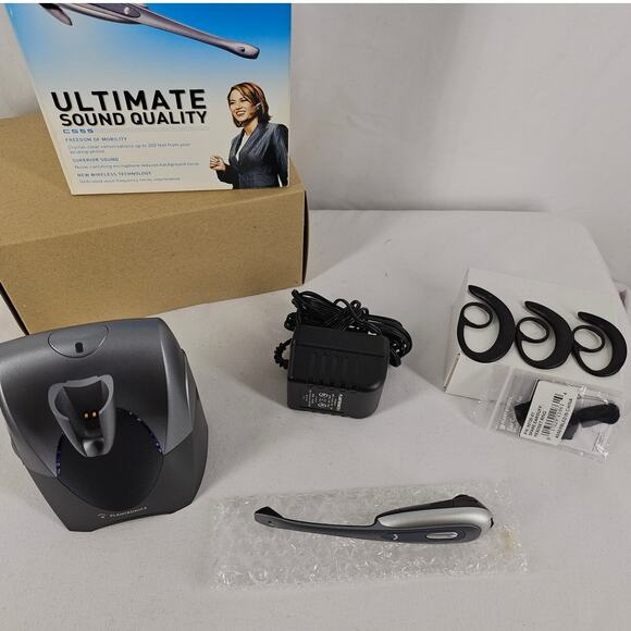 PLANTRONICS CS55 WIRELESS OFFICE HEADSET SYSTEM VOIP DESK PHONE NOISE-CANCELING - Picture 7 of 14